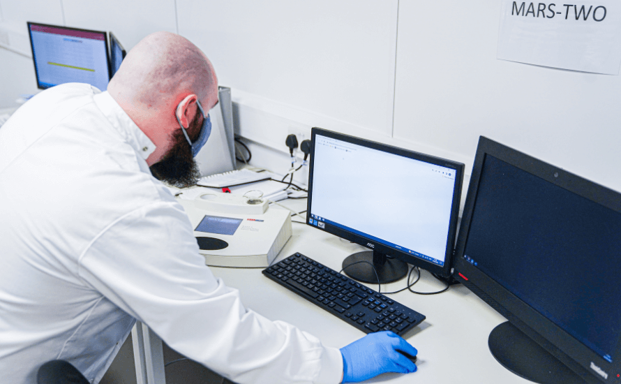 Lab Technician Completing a Hair Test